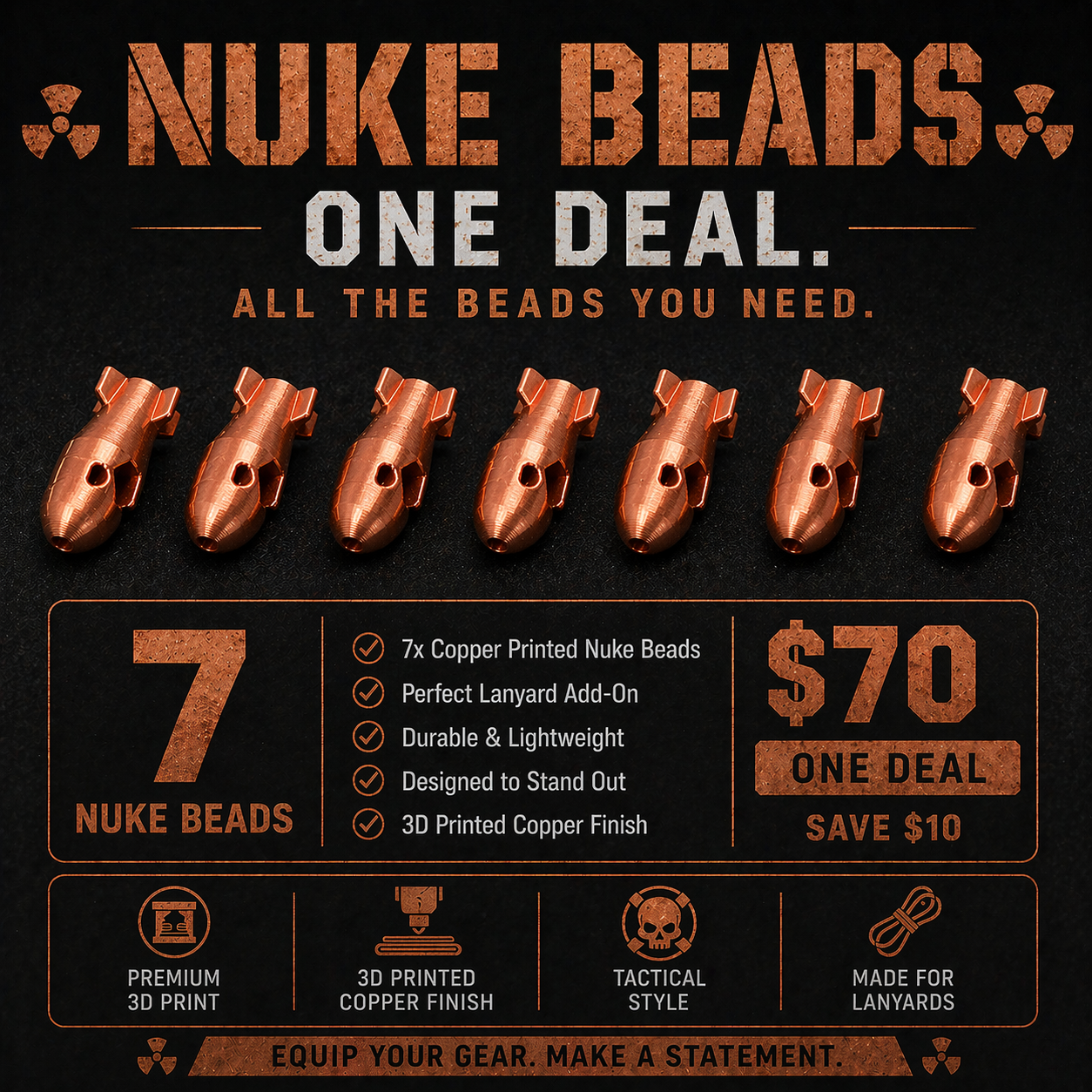 7 Copper Nuke Beads In One Deal